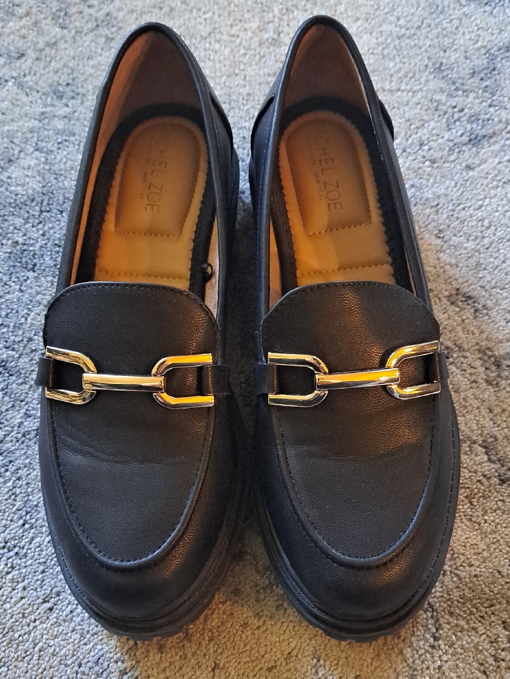 NWOT Rachel Zoe Black Chunky Loafers Sz 9